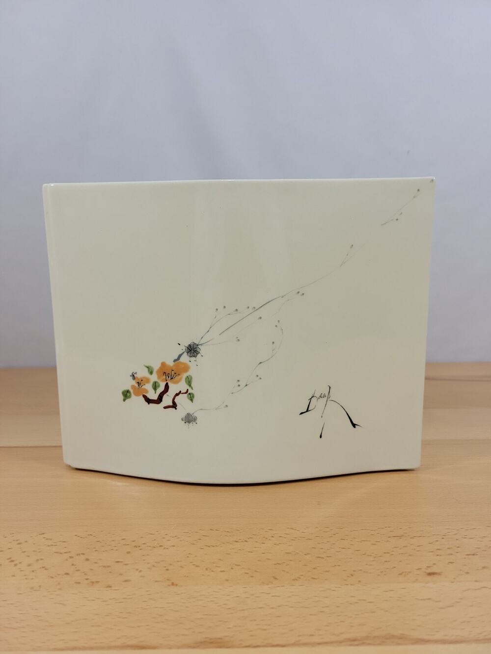 Pocket Vase ORIGINAL BARBARA BAATZ USA POTTERY GLAZED CERAMIC 6.75” X 9” Floral